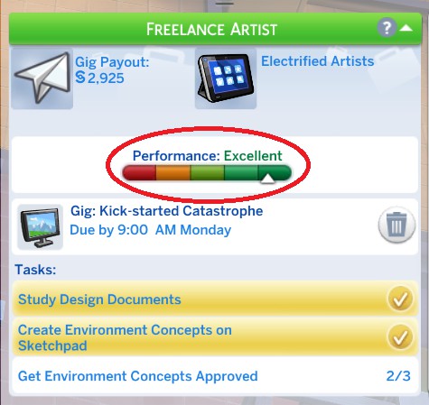perfomance work freelancer sims 4